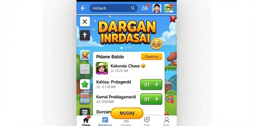 Tampilan utama dengan karakter menarik dan pilihan modus permainan.