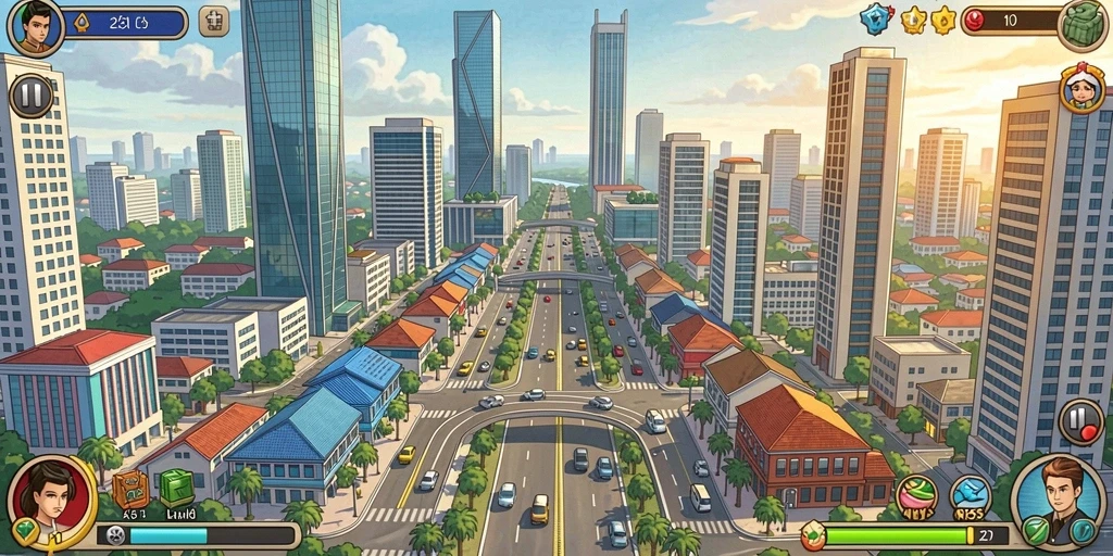 Tampilan antarmuka permainan yang menarik.